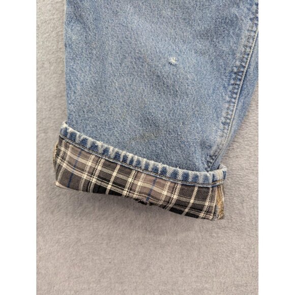 Carhartt Jeans Mens 42x32 Blue Relaxed Fit Flannel Lined Workwear Darkstone B172 - Picture 6 of 16